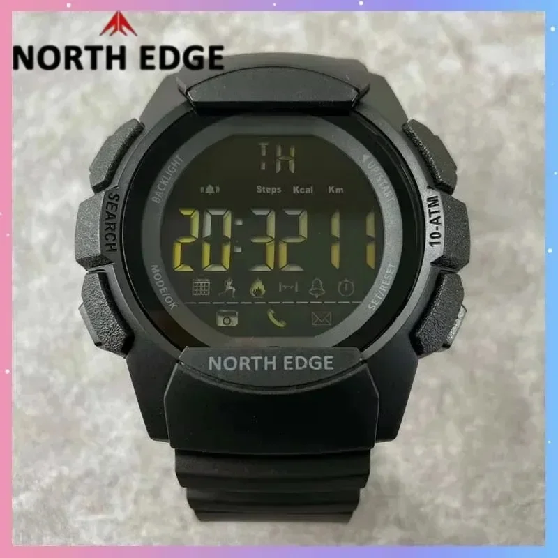 NORTH EDGE AK Men Digital Sports Watch 100M Waterproof Multi Function Pedometer Camping Hiking Wristwatch