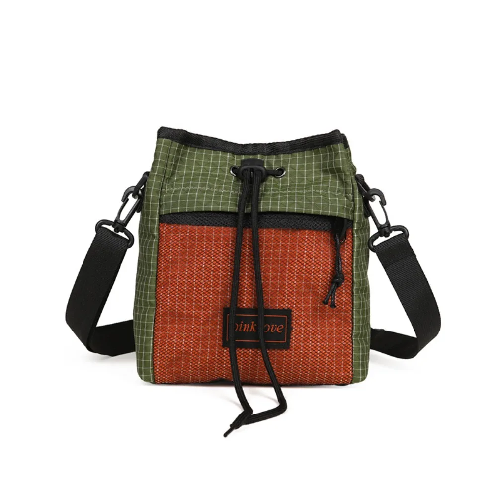 

Multifunctional Crossbody Phone Pouch Korean Style Sports Nylon Shoulder Bag Waterproof Color Contrast Patchwork Square Bag