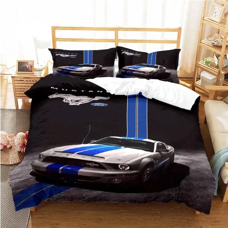 

Mustang Car Pattern Comfortable Duvet Quilt Cover Pillowcase Bedding Set Children Bedroom Decoration Home Textile