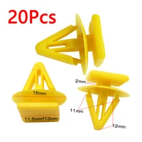 20 piezas Clips de retención de Panel embellecedor Interior de puerta de coche, remaches, sujetador fijo de plástico amarillo para Hyundai, KIA, agujero de 11mm