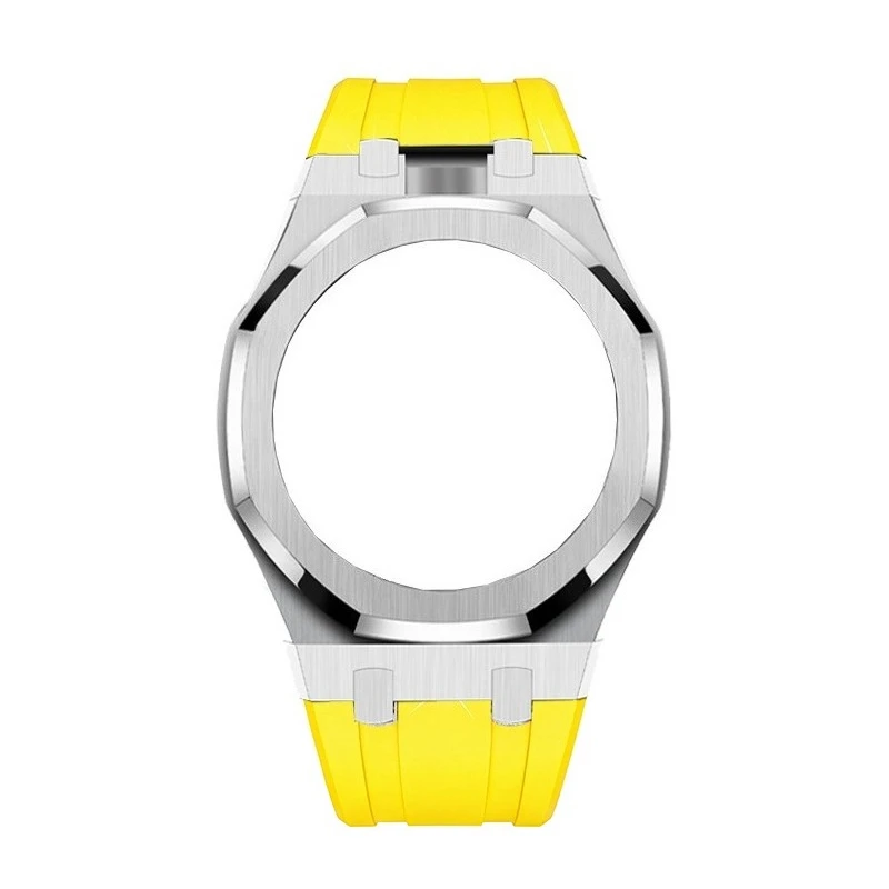 Luxury Stainless Steel Case+Rubber Strap Modification Kit Pocket Changer To Wristwatch for APXSwatch Royal POP