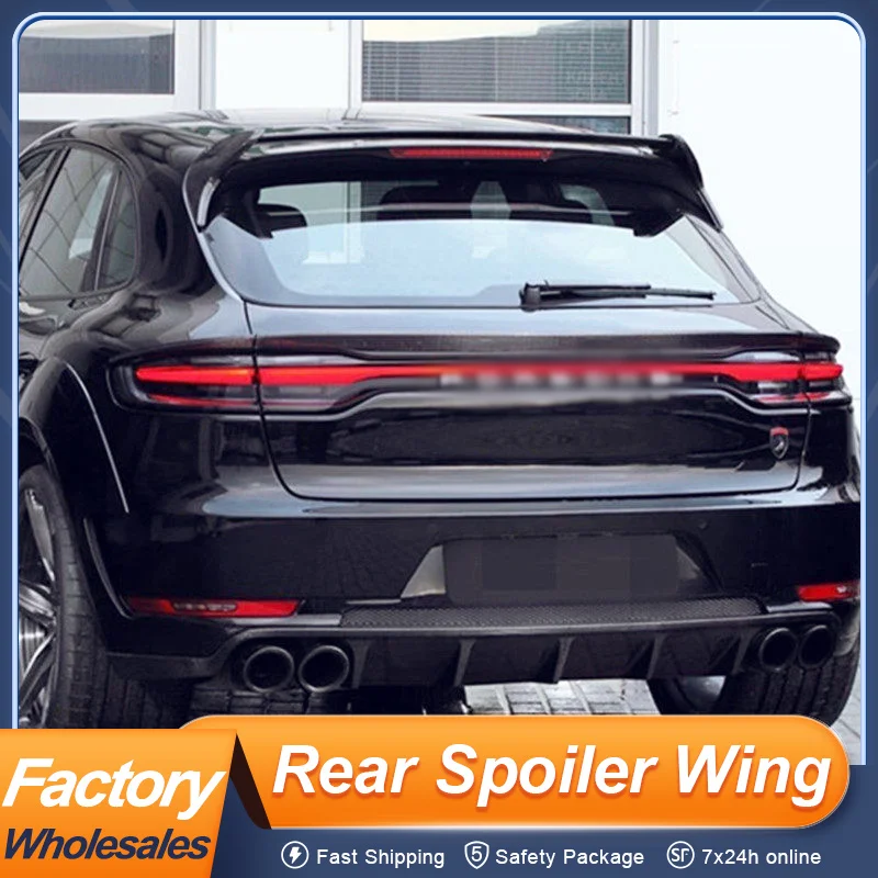 For Porsche Macan 2014 16 17 18 Carbon Fiber Material Rear Roof Trunk Spoiler Middle Trunk Ducktail Lip Spoiler Wing Accessories