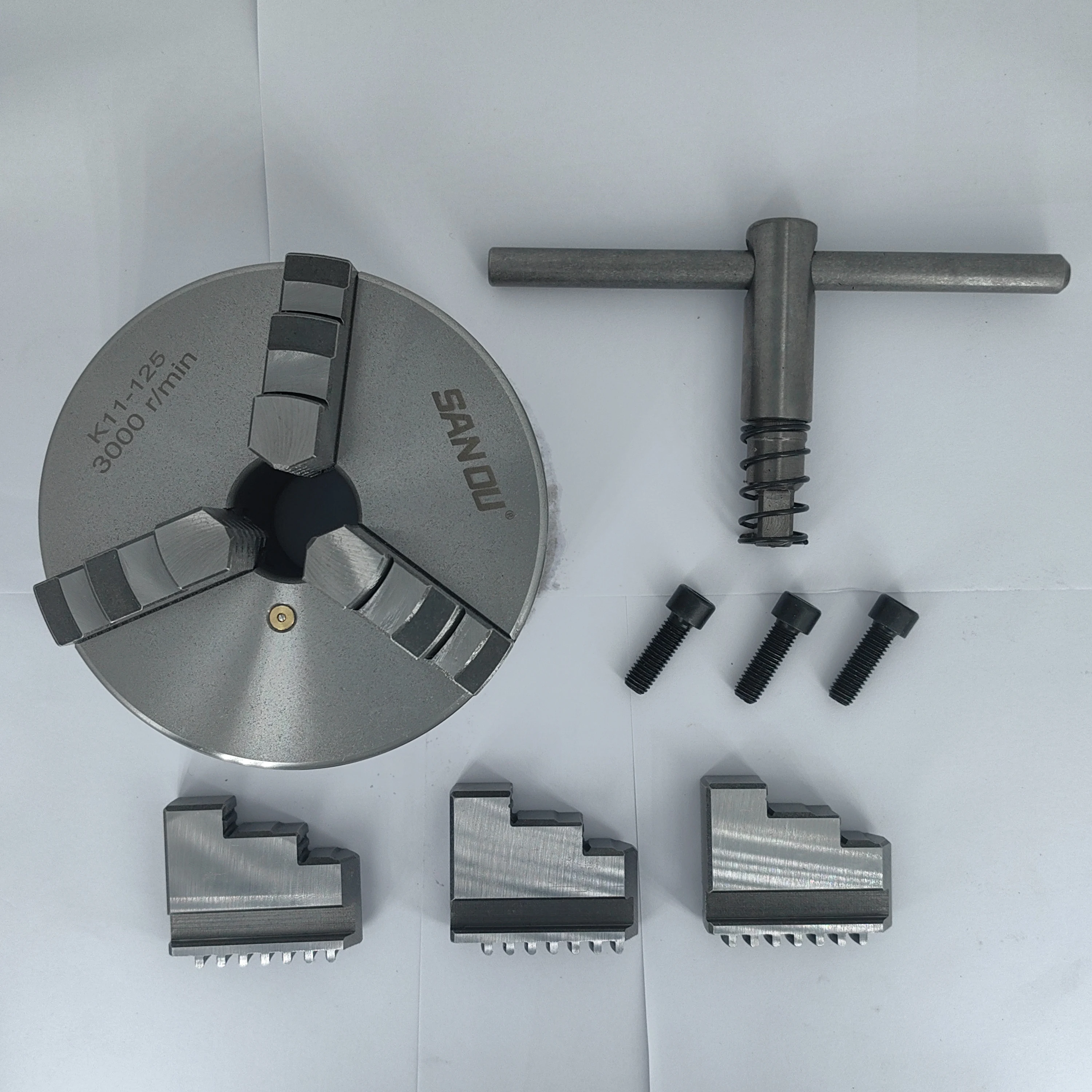 K11-125/130/160/200/250 (4.92/5.12/6.3/7.87/9.84ft) 3Jaw Self-Centering Lathe Manual Chuck For Mechanical Lathe For Wood Process