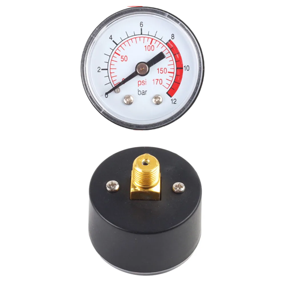 1pcs Air Compressor Pneumatic Hydraulic Fluid Pressure Gauge 0-12Bar / 0-170PSI Air Compressor Tools Accessories