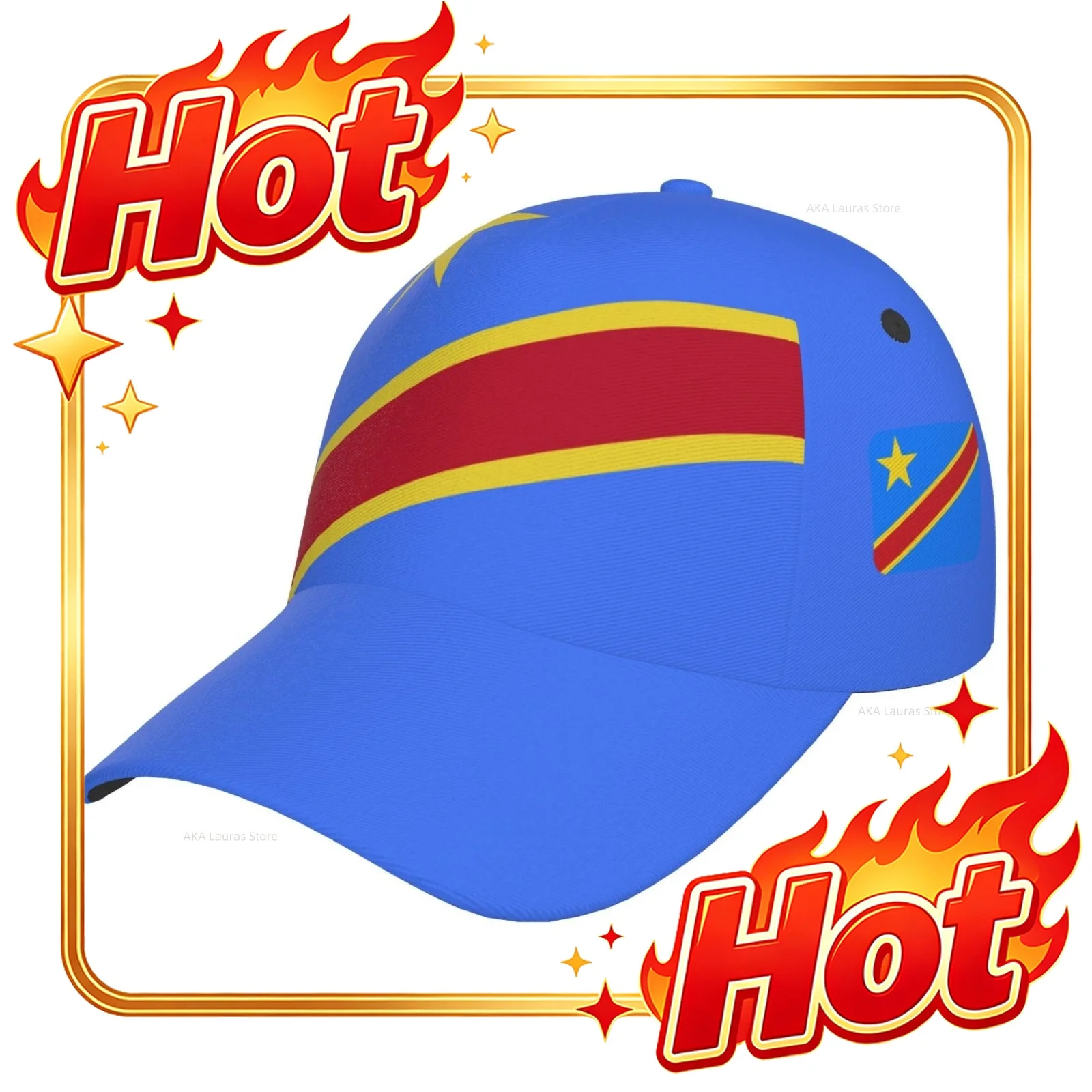 Custom Hat Congo Democratic Republic Flag Outdoor Sport Caps Baseball Hat Men Women Visor Cap Street Hip Hop Caps Golf Hat Men