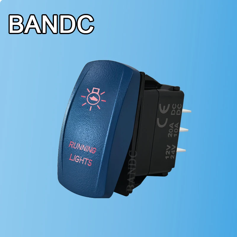 

12 В 20 А фонари для бега на лодке, кулисный переключатель, красный светодиод SPST, 5-контактный тумблер ВКЛ-ВЫКЛ для морской скоростной катера, моторной лодки
