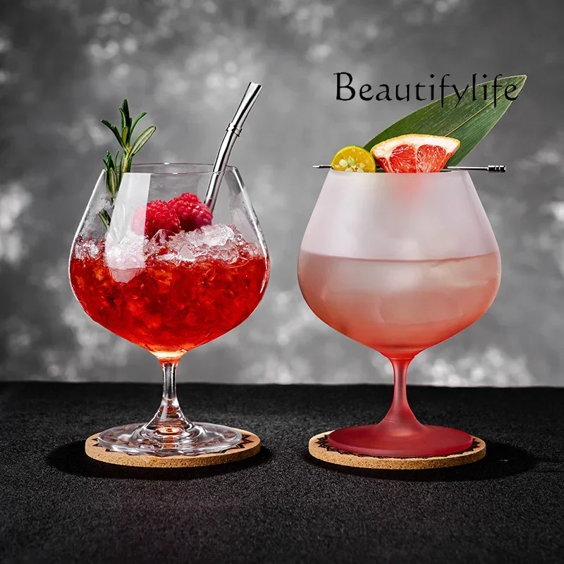 C Large French Champagne Fruit Cocktail Glass Crystal Glass Tall Brandy Glass
