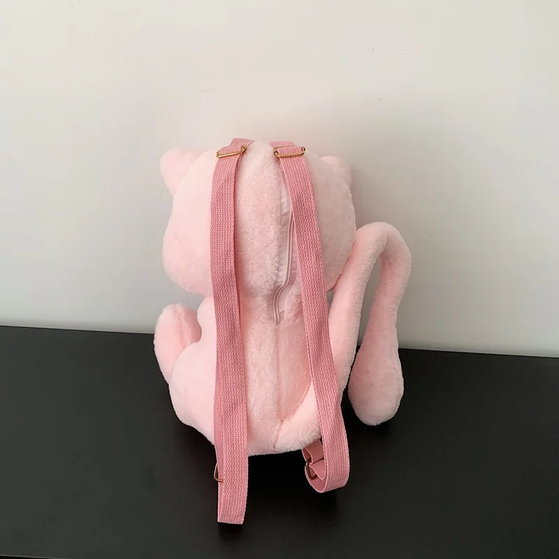 Cartoon Mew Sylveon Plüsch-Rucksack, weiche, flauschige, gefüllte Raichu-Umhängetasche für Studenten, tägliche Reiseaufbewahrung, Dekoration, Fans-Geschenke – Detail 18