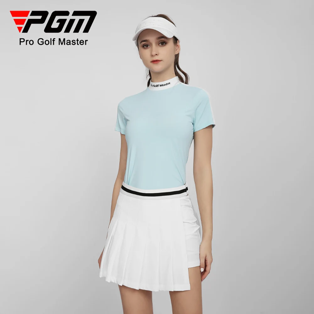 PGM Golf Women\'s T-Shirts Sports Leisure Summer Short Sleeve Lady Clothing Elasticity Quick Dry Breathable YF558 S-XL