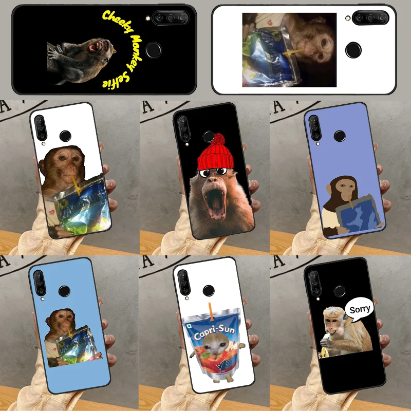 Monkey Sipping  Capri Meme Case For Huawei P Smart Z 2019 Nova 10 9 SE 5T 8i 11i Y60 Y61 Y90 P20 P30 P40 Lite P60 Pro