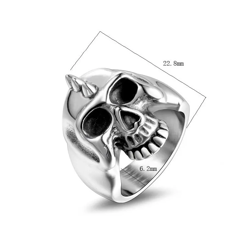 NEW Helmet Skull Titanium Steel Ring EDC Portable Rings Punk Accessories Gift For Men Outdoor Self defense tools