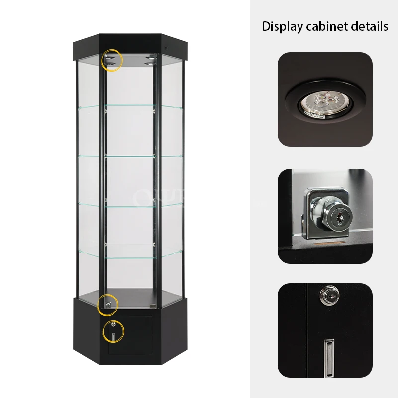 Custom. floor showcase display cabinet smoke store furniture retail display Tower stand glass display