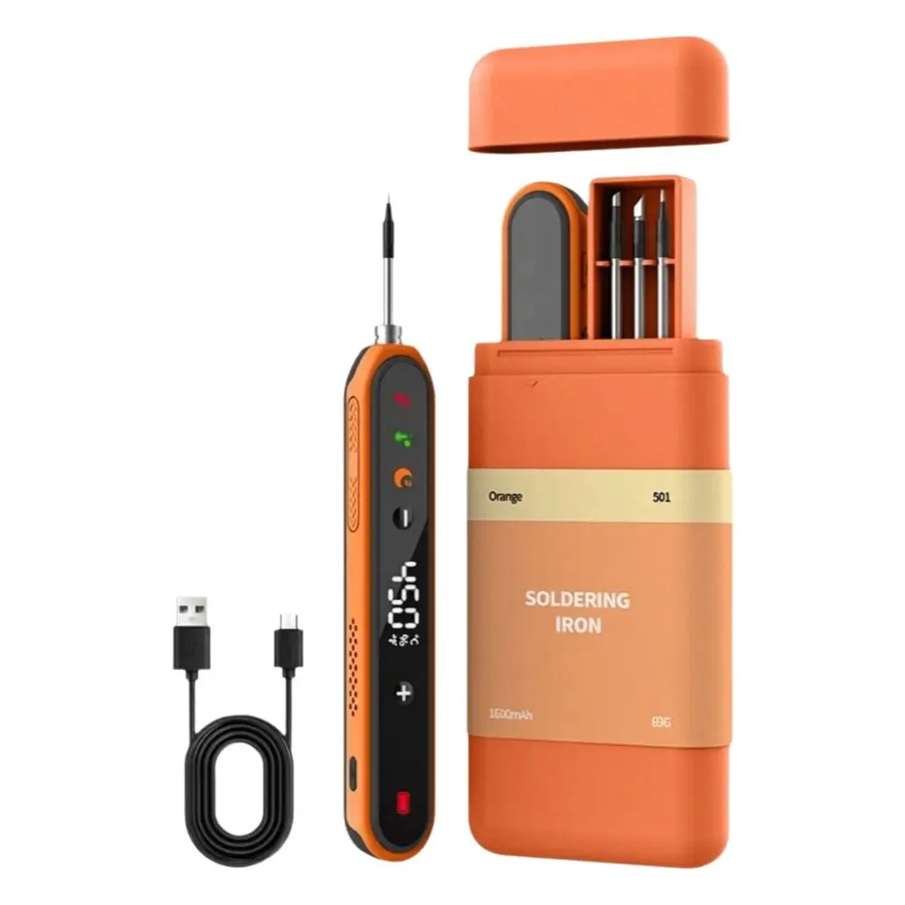 Portable USB Soldering Iron Digital Display Adjustable Temperature Electric Iron Solder Cordless Fast Heating