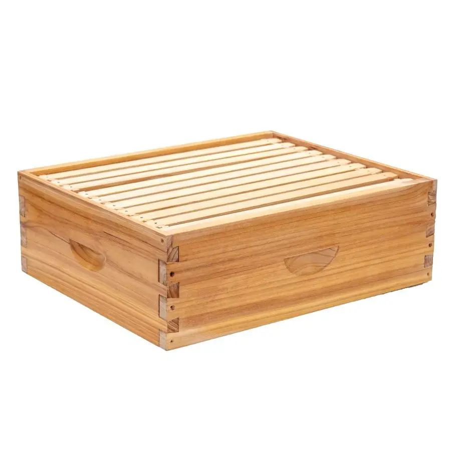 

Улей Лангстрота Lake 10 Frame Medium Super Bee Hive Box, сотовый ящик для пчел, обработанный пчелиным воском, включает рамки для улья и воск.