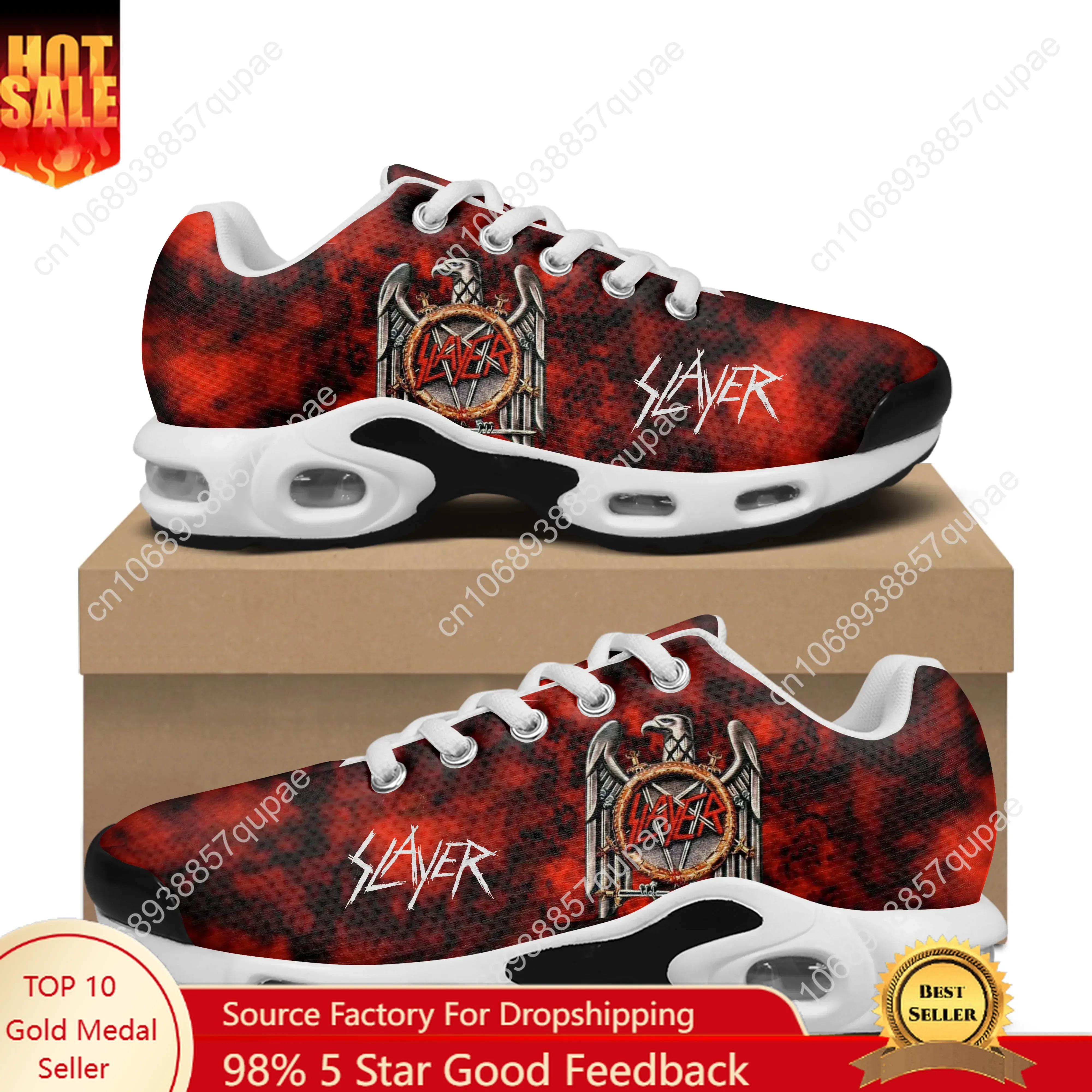 Slayer Heavy Metal Rock Band Horror Scary Fashion Air Cushion Shoes Breathable Men Women Sneakers Lightweight Custom Shoes