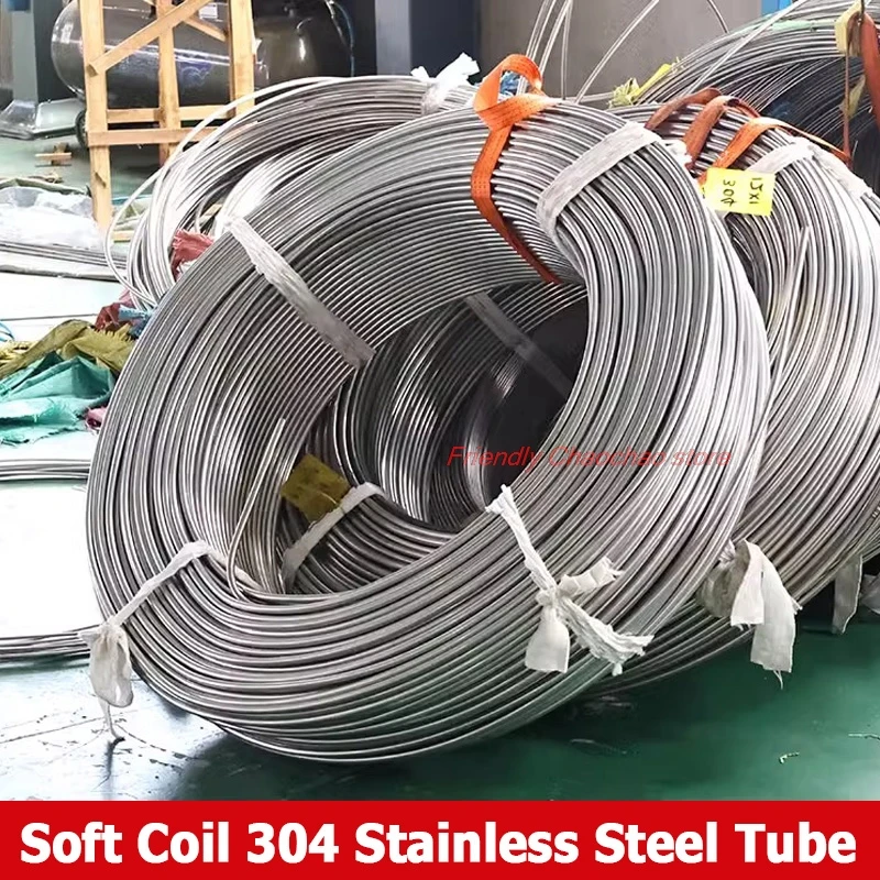 1M-5M OD2-16mm Soft Coil 304 Stainless Steel Tube Tubing Airs Conditioning Refrigeration Capillary Wire Pipes 2/3/4/6/8/10/12
