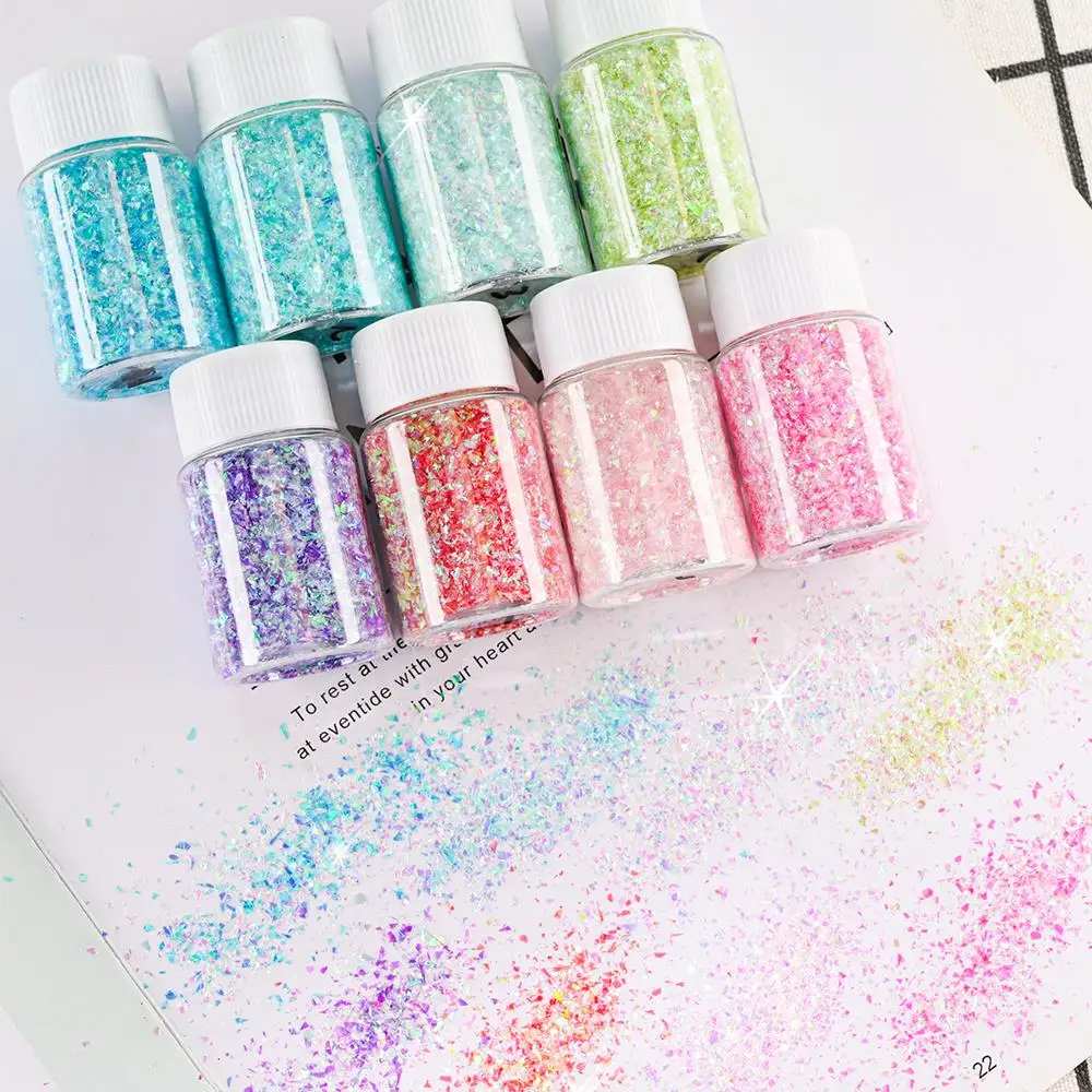 20ml Iridescent Nail Glitter Irregular Flakes Resin Shaker Fillers Fillings DIY Crafts Nail Art Decoration Shiny Mermaid Powder&