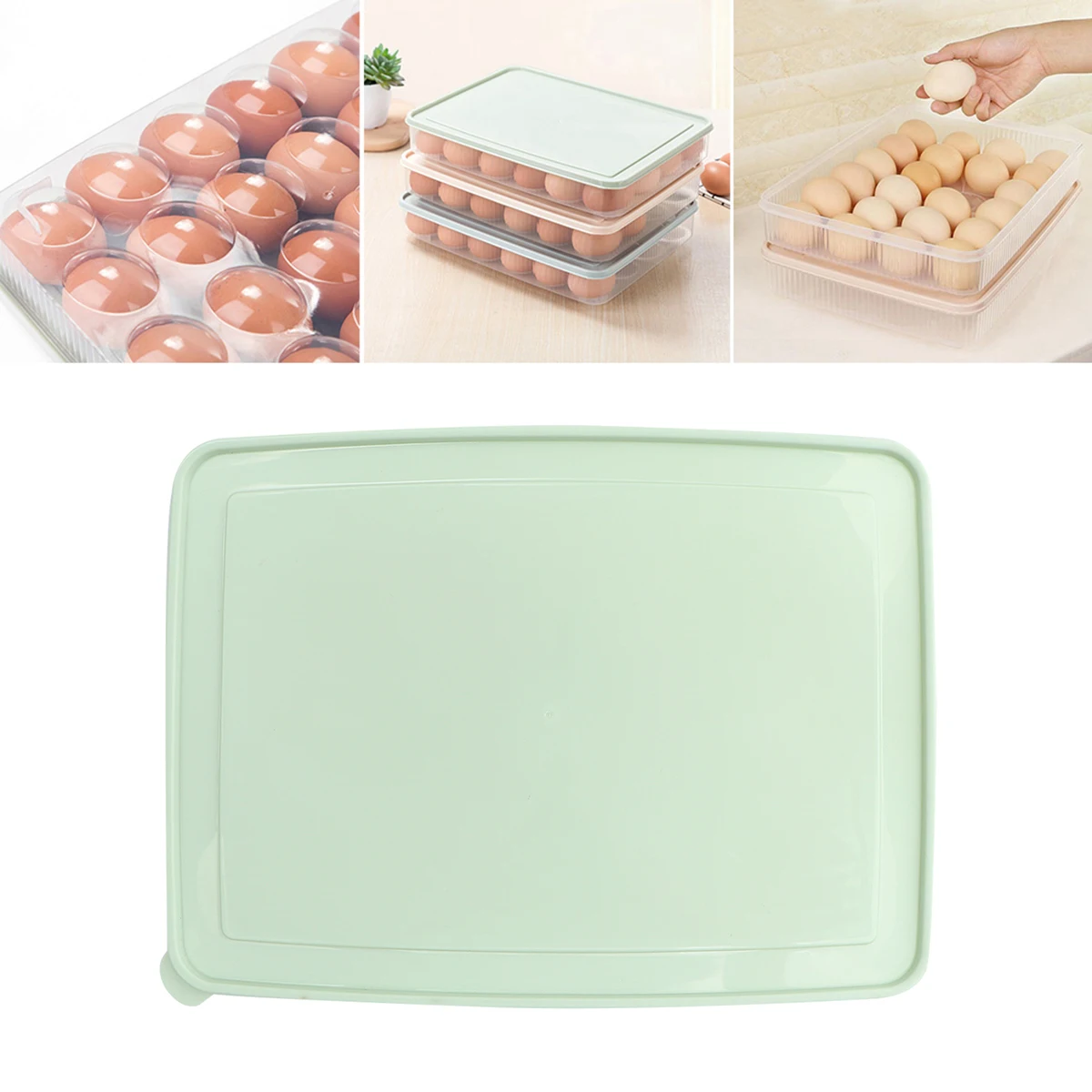 

24 Egg Fresh Box Safety Holder Storage Tray Protection Eggs Container Rack for Fridge