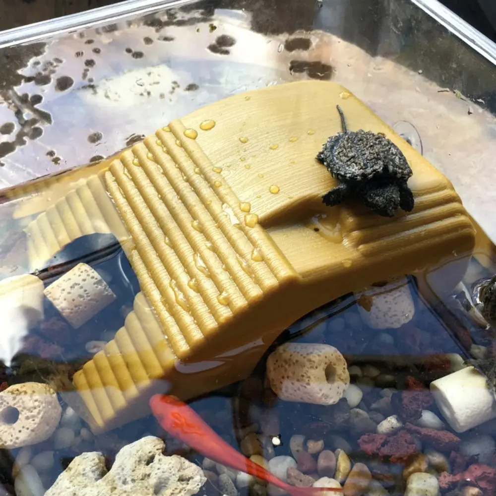 Adjustable Reptile Platform Plastic Double Track Turtle Climbing Platform with Suction Cups Turtle Basking Table Lizards