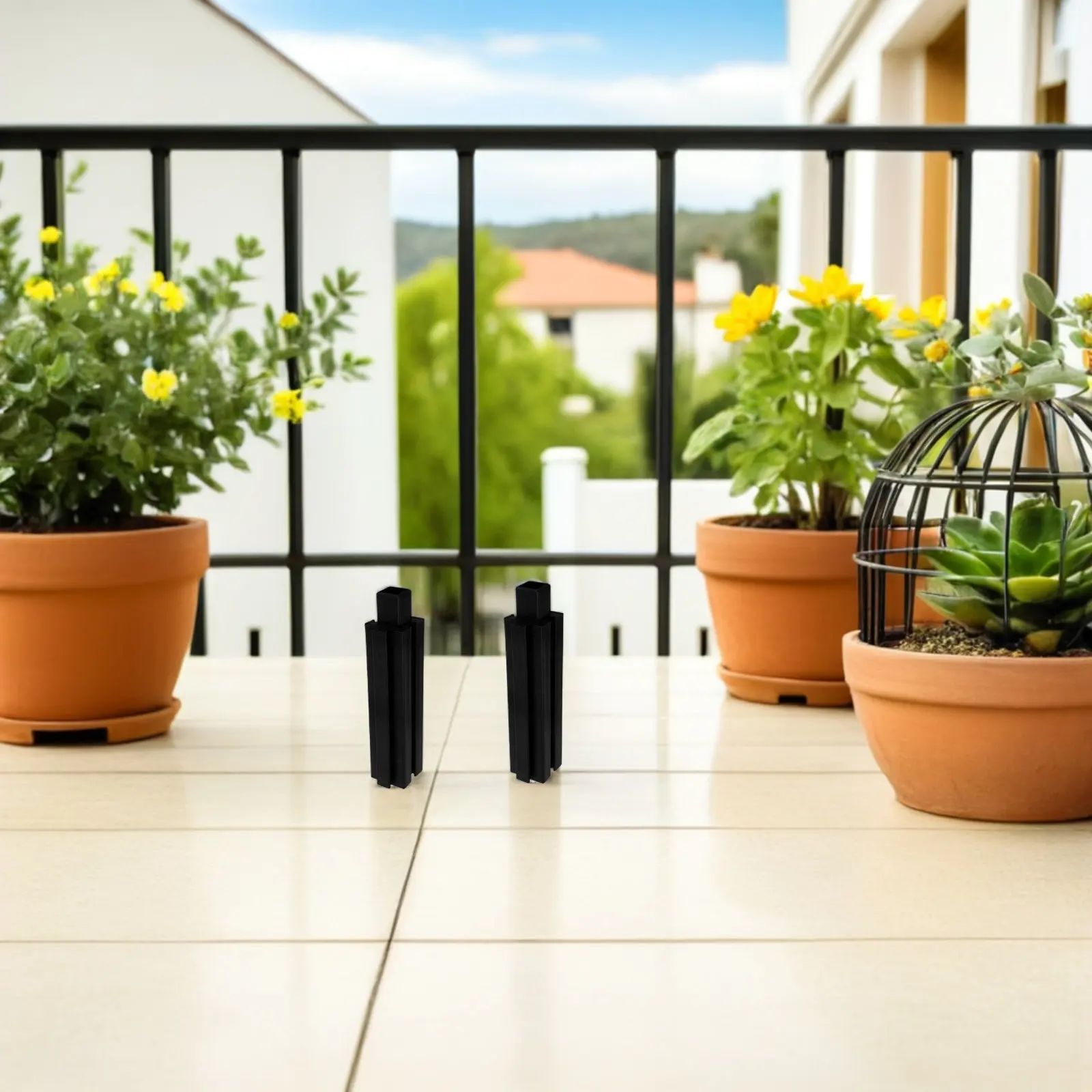 12Pcs Plastic Raised Garden Bed Support Columns Modular Interlocking Planter Box Legs Balcony Stand for Vegetable Herb Flowers view 4