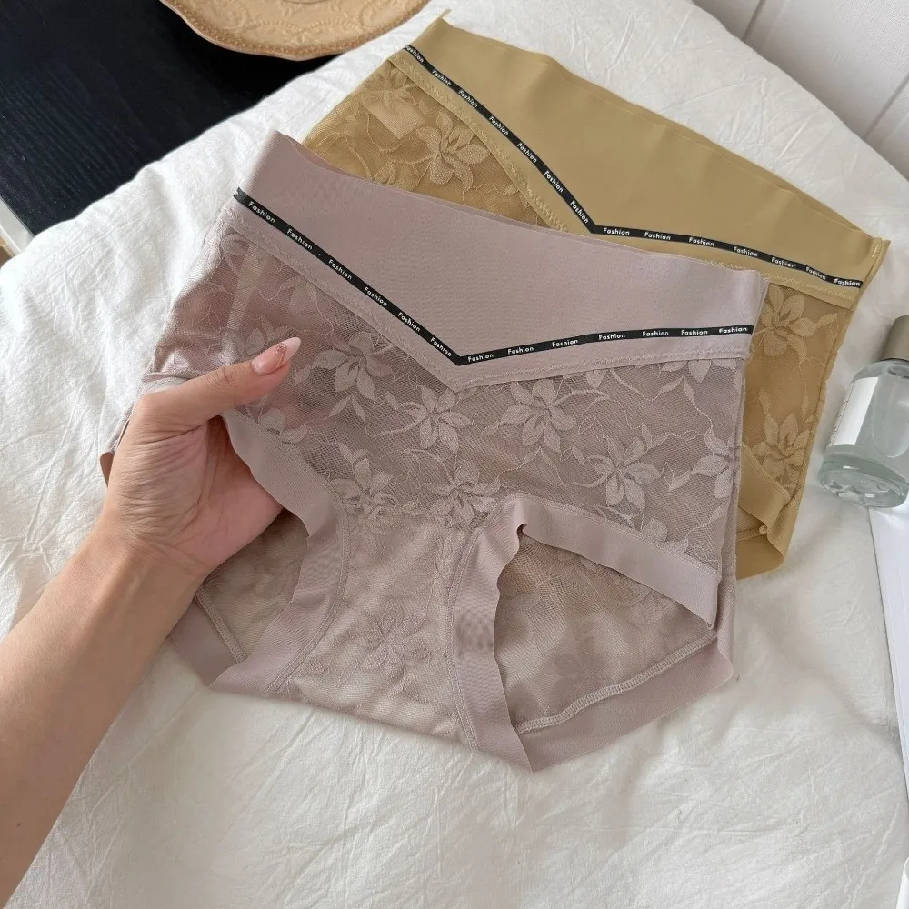 

High Waist Thin Lace Panties Shapewear Mulberry Silk Crotch Slimming Shapers Tummy Control Underwear Waist Trainer