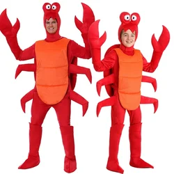 new Halloween cosplay adult Men Christmas Red Lobster Costume Adult For Party Loose crab Animal party costume Pyjama for kid