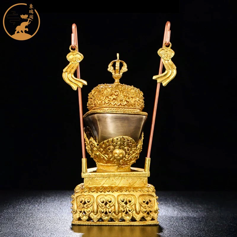 Adornos tibetanos, productos étnicos tibetanos, productos Tantra, cuenco de Toba dorado completo, adornos étnicos, Buda que ofrece adornos de tazas
