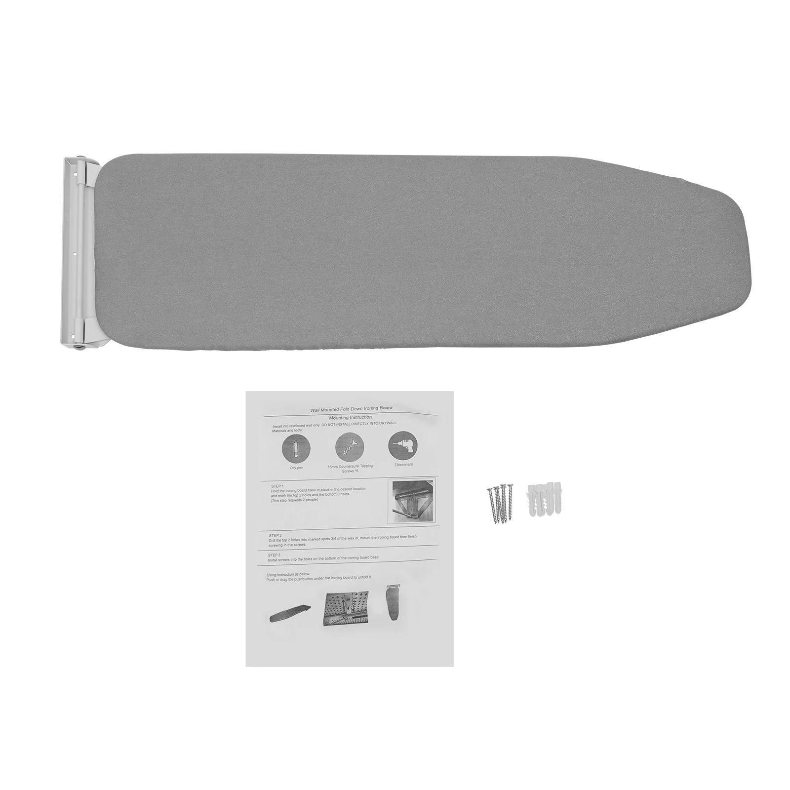 Wall Mounted Ironing Board Compact Mount Ironing Board for Small Spaces | Space Saving High-Temperature Resistance