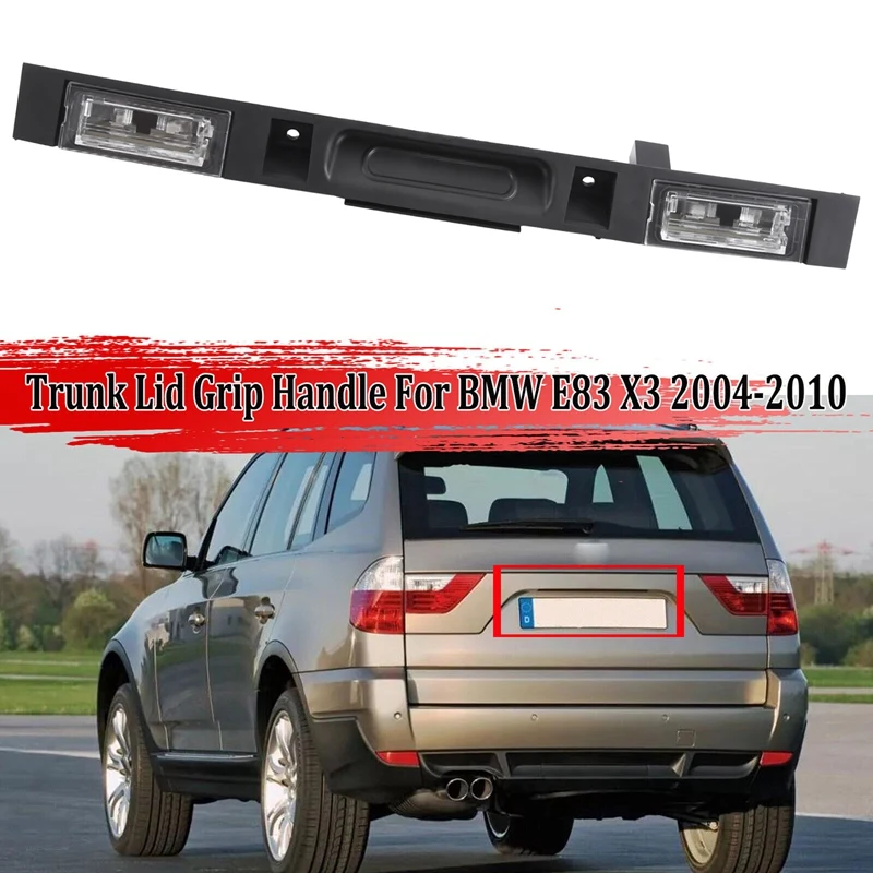 For BMW X3 E83 2004-2010 Car Rear Trunk Lid Grip Assembly With Key Button + Dashboard Water Cup Holder (RHD) Accessories