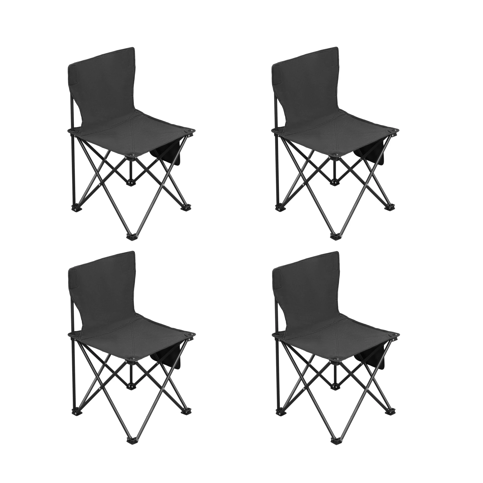 4 Pack Folding Camping Chairs with Carrying Bag, Lightweight Sports Chair, Black Chair  Outdoor Furniture