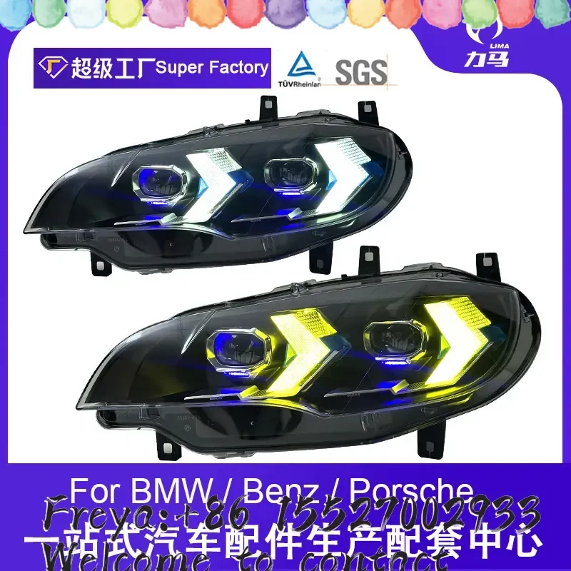Applicable to modify the old and new LED headlights to X5 daytime running lights, 08-14 E71 X6 headlight assembly