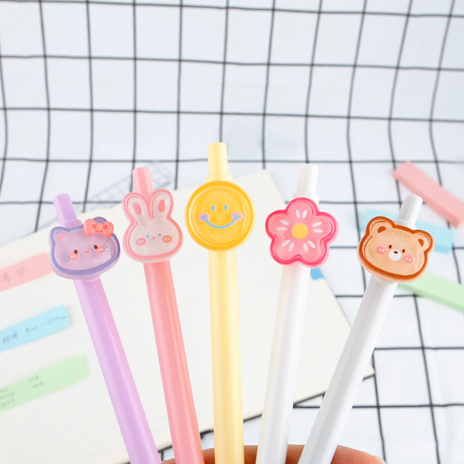 5Pcs/set cute Gel Pen 0.5mm Refill Smooth Ink Writing Durable Signing Pen 5 Colors Macarons Pens Gift Set