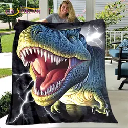 3D Cartoon Children Dinosaur Blanket,Flannel Blanket Throw Blanket,Warm Blanket for Living Room Bedroom Beds Sofa Travel Gift