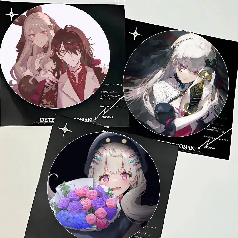 Reimu Endou N-nijisanji Anime Round Badge Lapel Pins For Backpacks Briefcase Laser Brooch Clothes Gifts