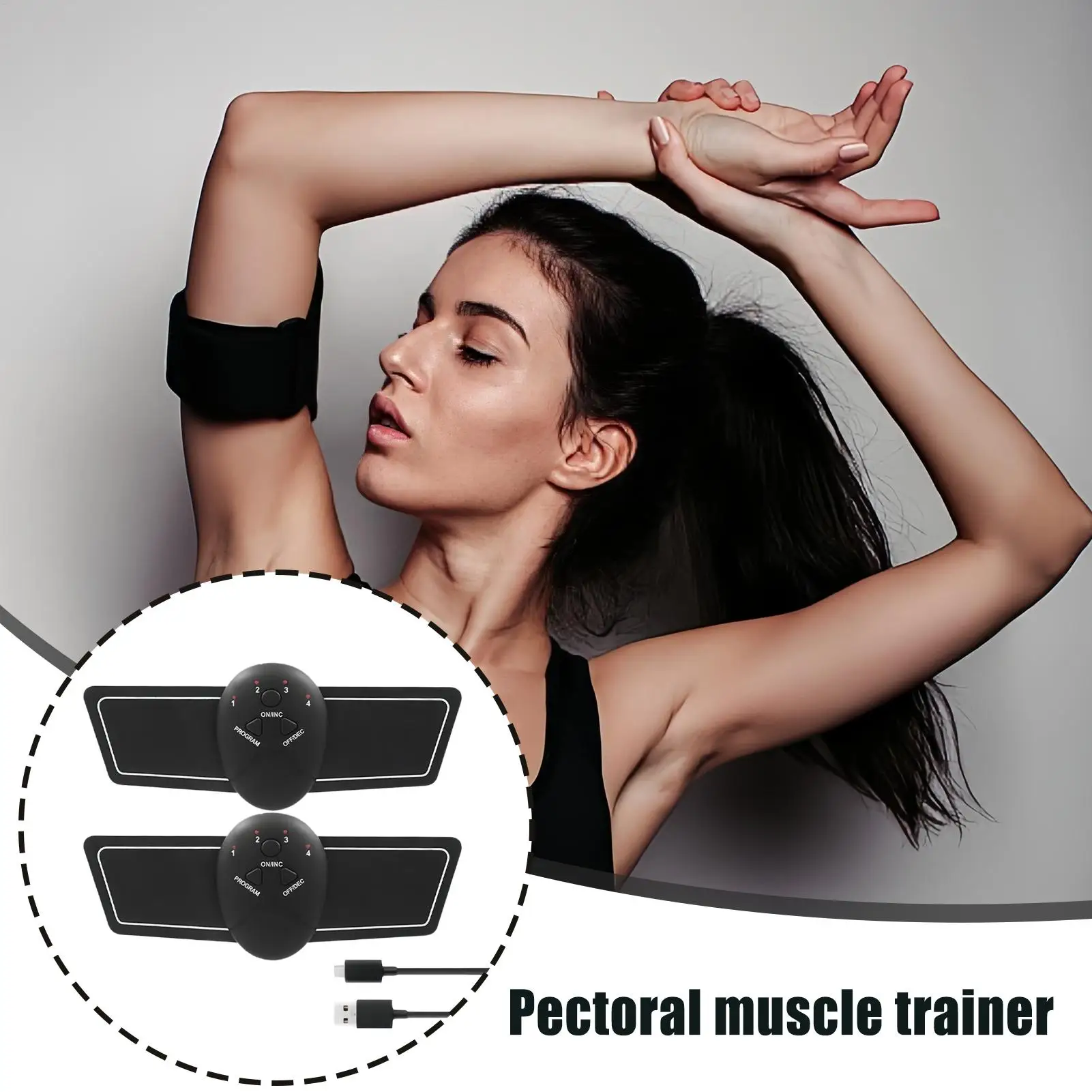 

Стимулятор мышц, электрический стимулятор мышц с 6 режимами, портативный тренажер для скульптурирования груди для женщин и мужчин, тренировки для восстановления тела