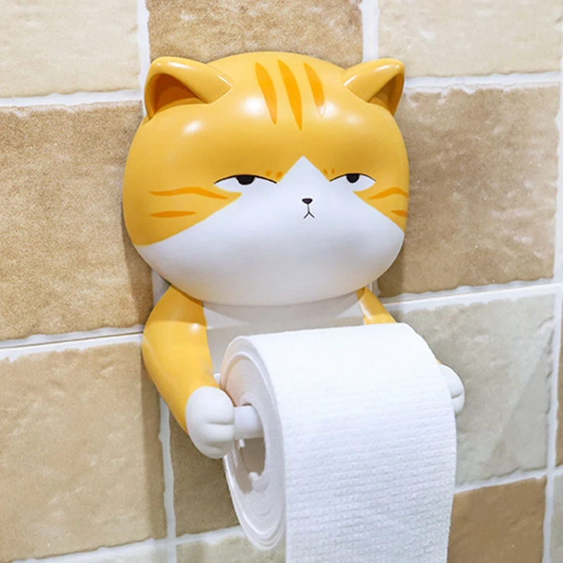 TKOH-pemegang Tisu Toilet, aksesori kamar mandi, rak penyimpanan kertas vertikal kartun, pemegang gulungan kertas Toilet