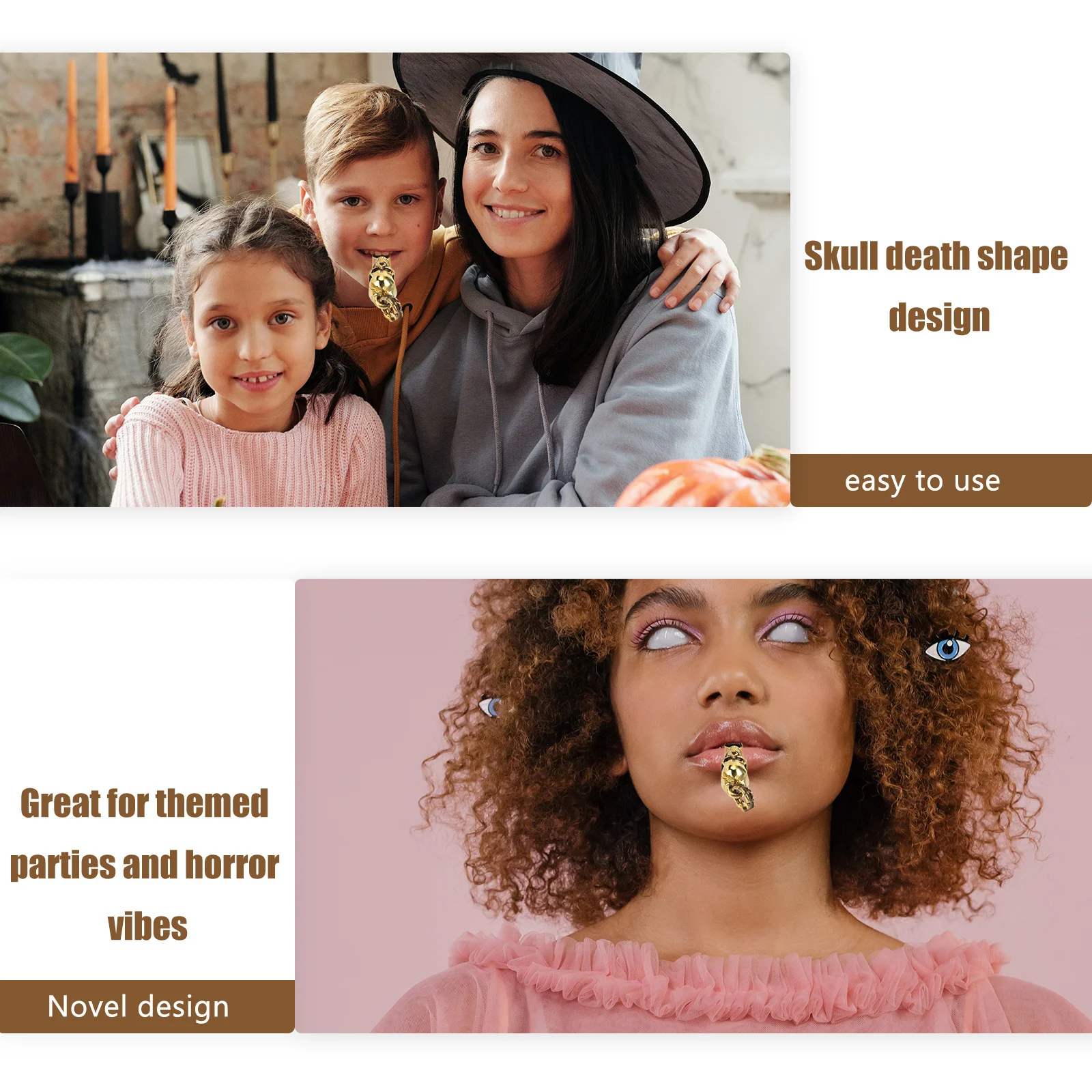 صفارة نحاسية على شكل جمجمة، صفارة طوارئ معدنية عتيقة للتخييم في الهواء الطلق، ملحقات حفلات الحكم الرياضي