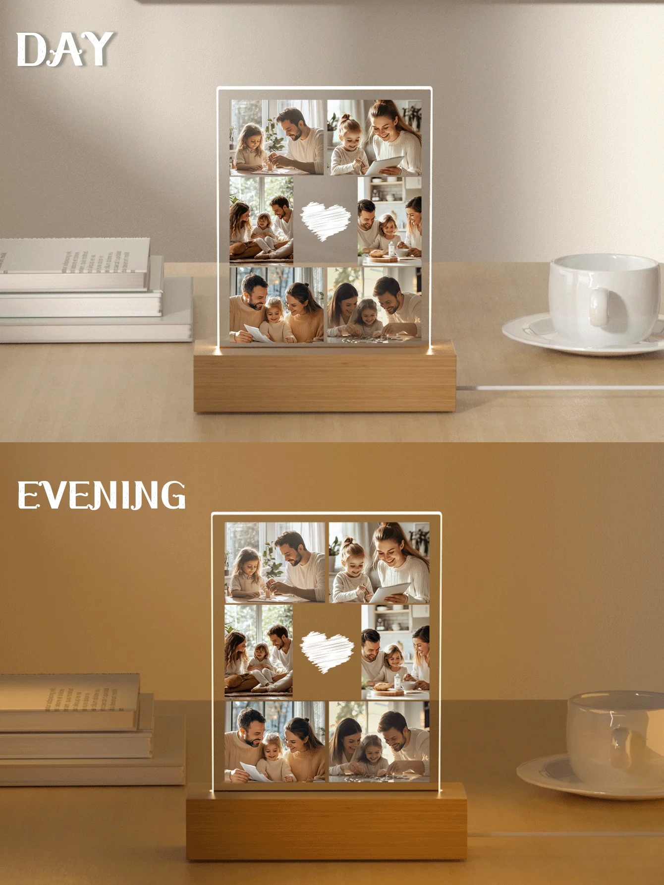 1 قطعة ضوء ليلي Led للصور المخصصة ، ضوء ليلي أكريليك شخصي مع صور ونص ، ضوء LED مجمع للصور الشخصية ، #5