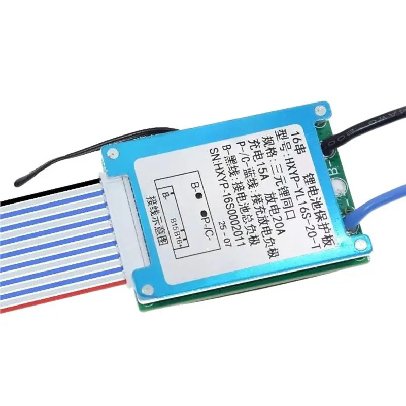 SQPP-BMS 16S 60V 20A Li- Lithium Battery Charge Protection Board With Temperature Control Lmo Ternary 18650