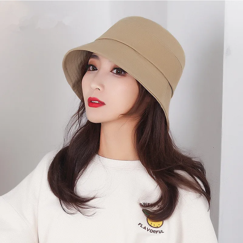 

2025 Spring Summer New Korean-style Men's Washed Cotton Simple Pure Color Fisherman's Hat and Women's Casual Versatile Sun Hat
