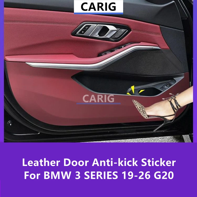 

For BMW 3 SERIES 19-26 G20 Leather Door Anti-kick Sticker Modified Car Interior Protection Film Modification Accessories