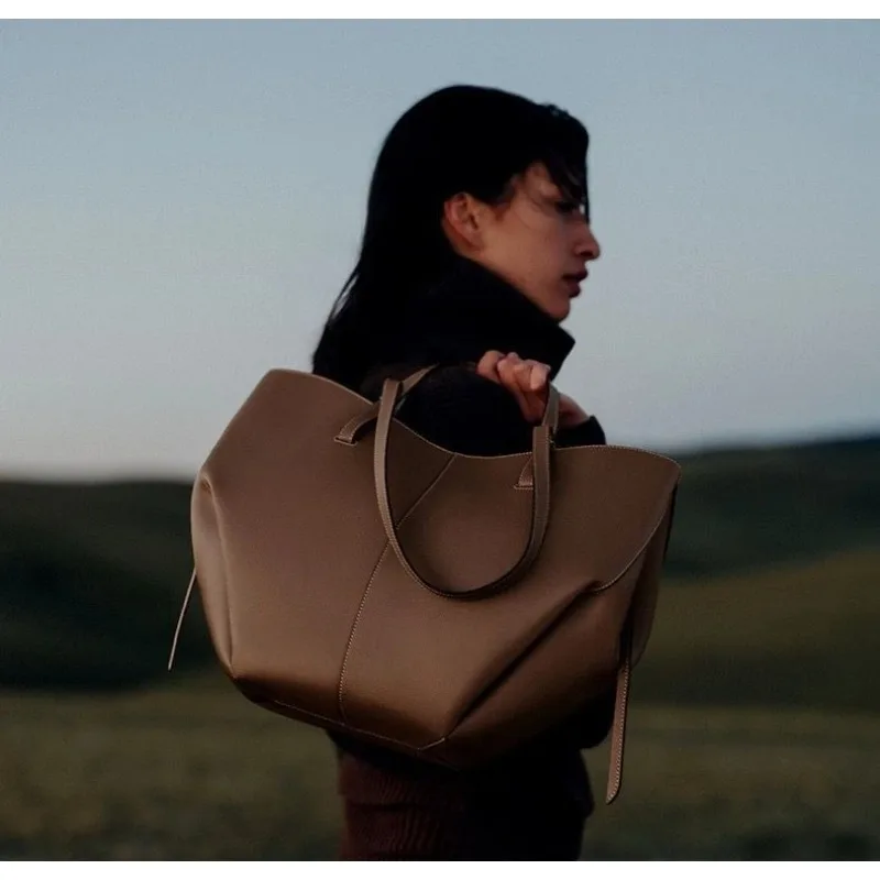 Borsa ad ala francese alla moda, borsa tote in vera pelle, borsa a tracolla sotto le ascelle di grande capacità, di nicchia, regalo