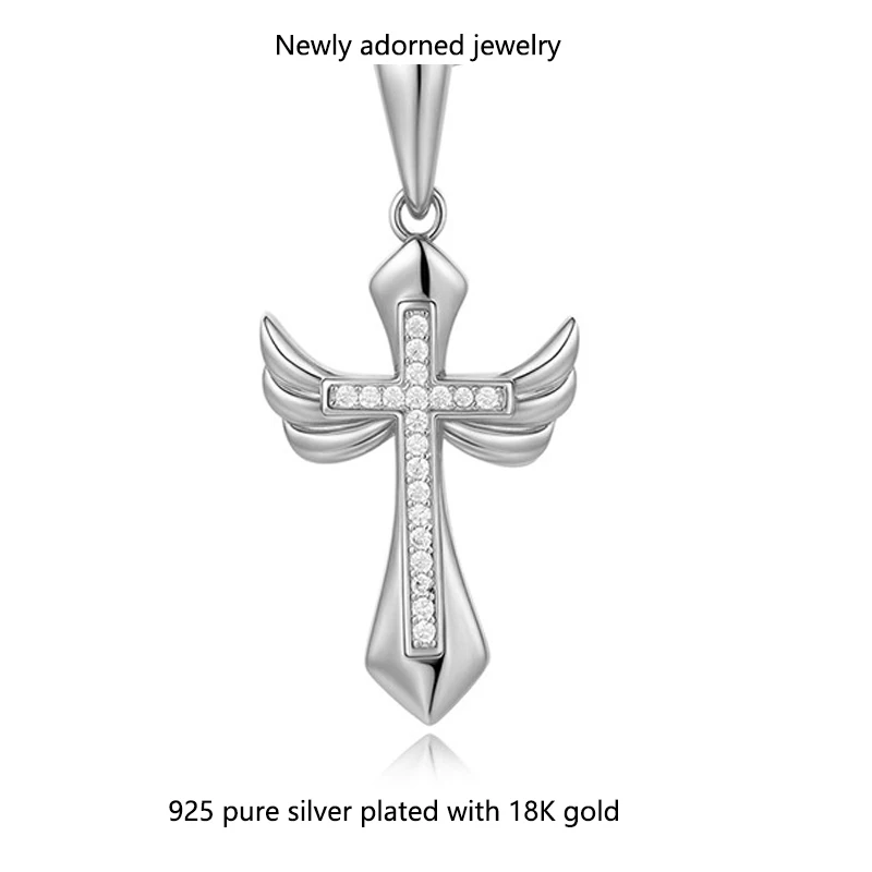 

Hot-selling European and American wing pendants without chains, moissanite pendants, original design, source factory