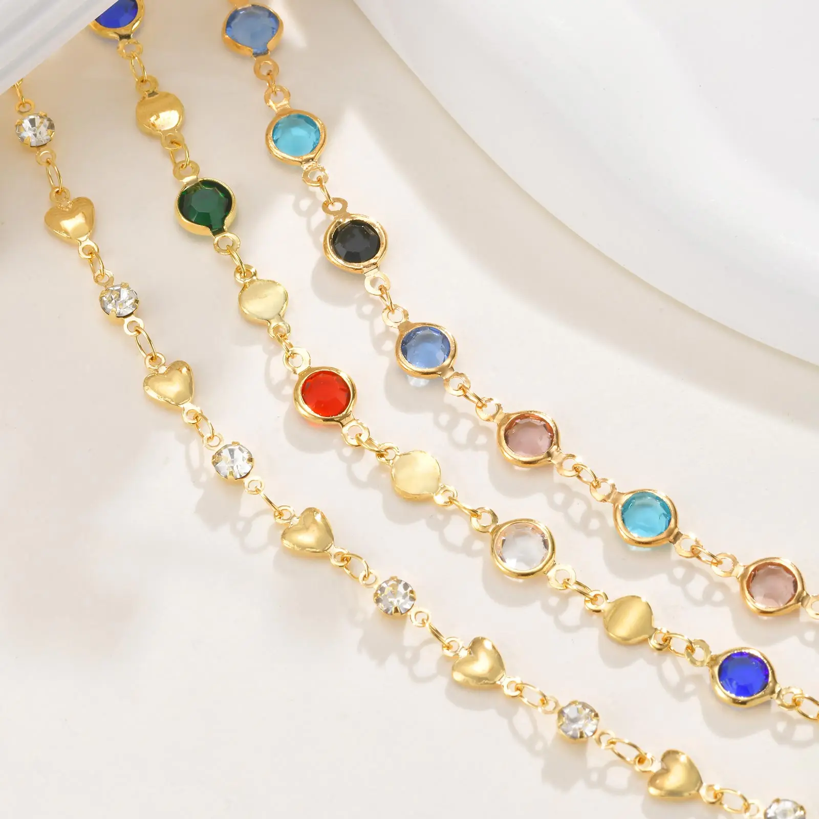 Vintage Boho Colorful Crystal Y-shaped Necklace for Women