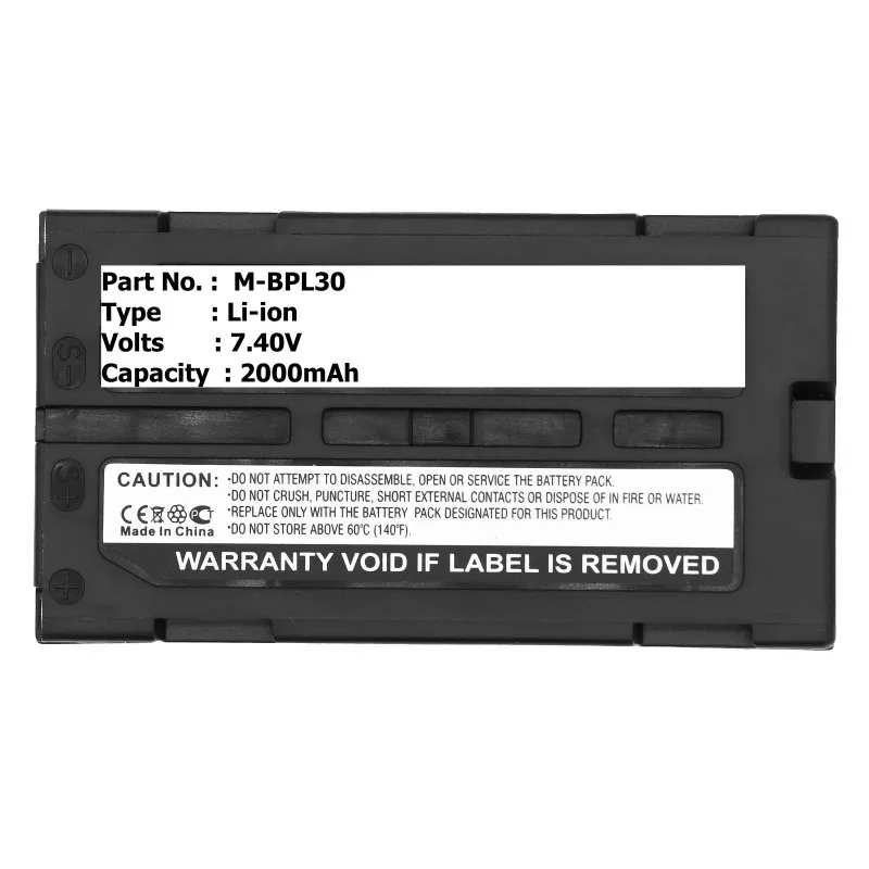 Camera Battery 7.4V 2000mAh M-BPL30 For HITACHI VM-BPL13 VM-BPL27 VM-BPL27A VMBPL30A VMBPL60A VM-D865LE Brand-New High Quality