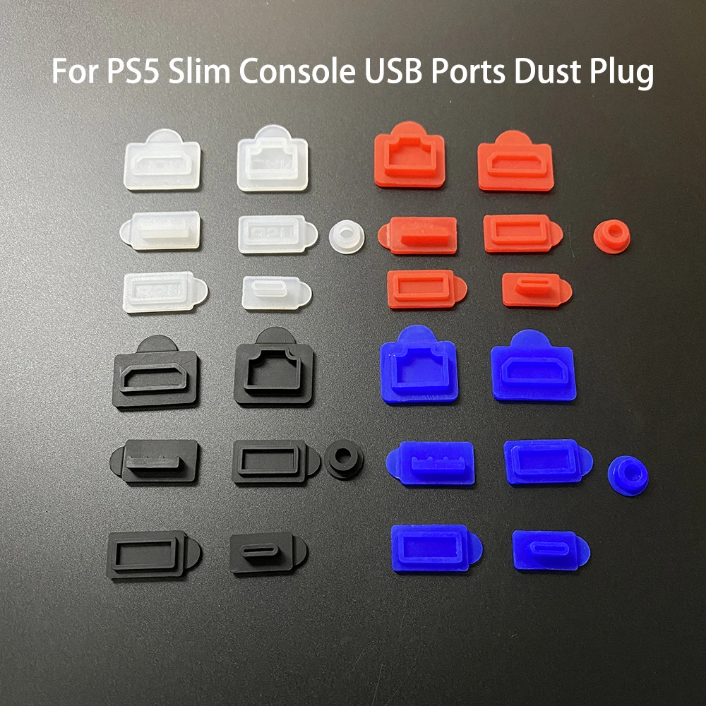 Dust plug Prevent Protective Cover Silicone Case Anti-dust USB Ports Dustproof Kit For Playstation 5 PS5 Slim Console Accessorie