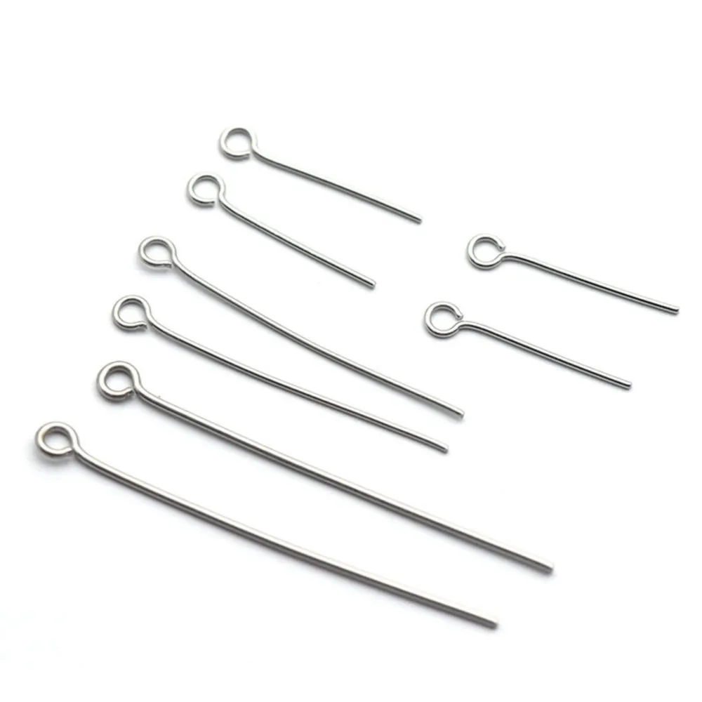 100Pcs Stainless Steel Open Eyepins Loop Pins Headpins Findings DIY  Earring Pendant Necklace Bracelet Jewelry Making Supplies