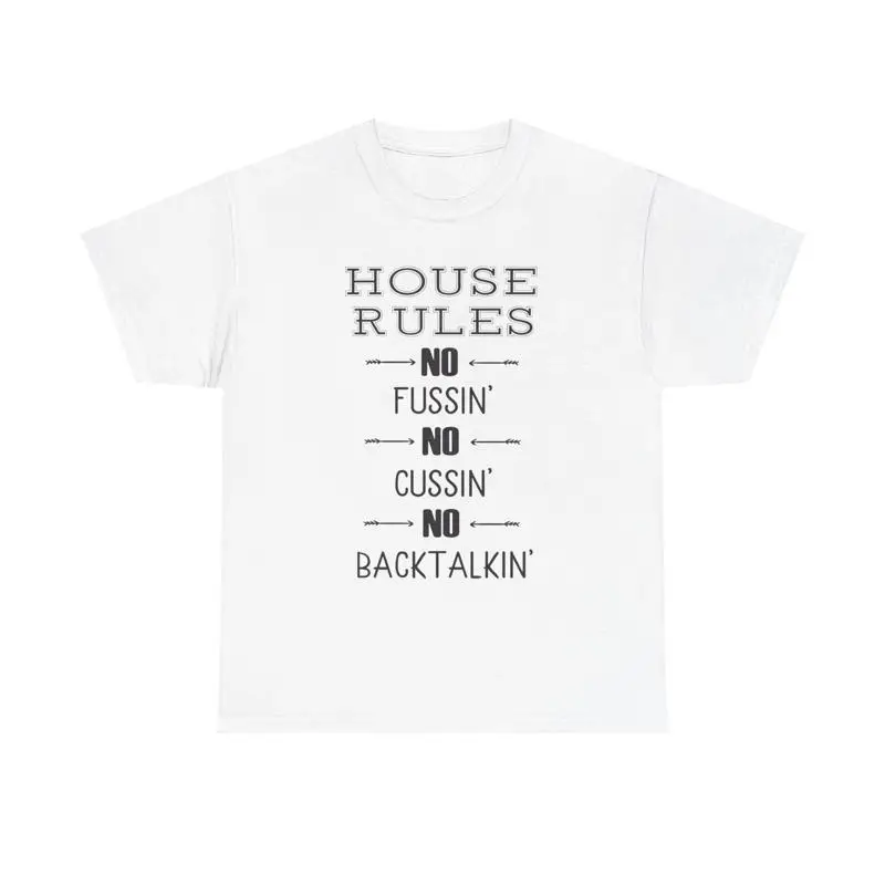 

Футболка House Rules, забавная семейная мама, родительская цитата, юмор, профиличность, крутая