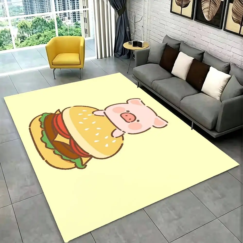 Cute LuLu piggy Floor Mat Bathroom Absorbent Mat Rugs Simple Door Dirt-resistant Mat Home Kitchen Mat