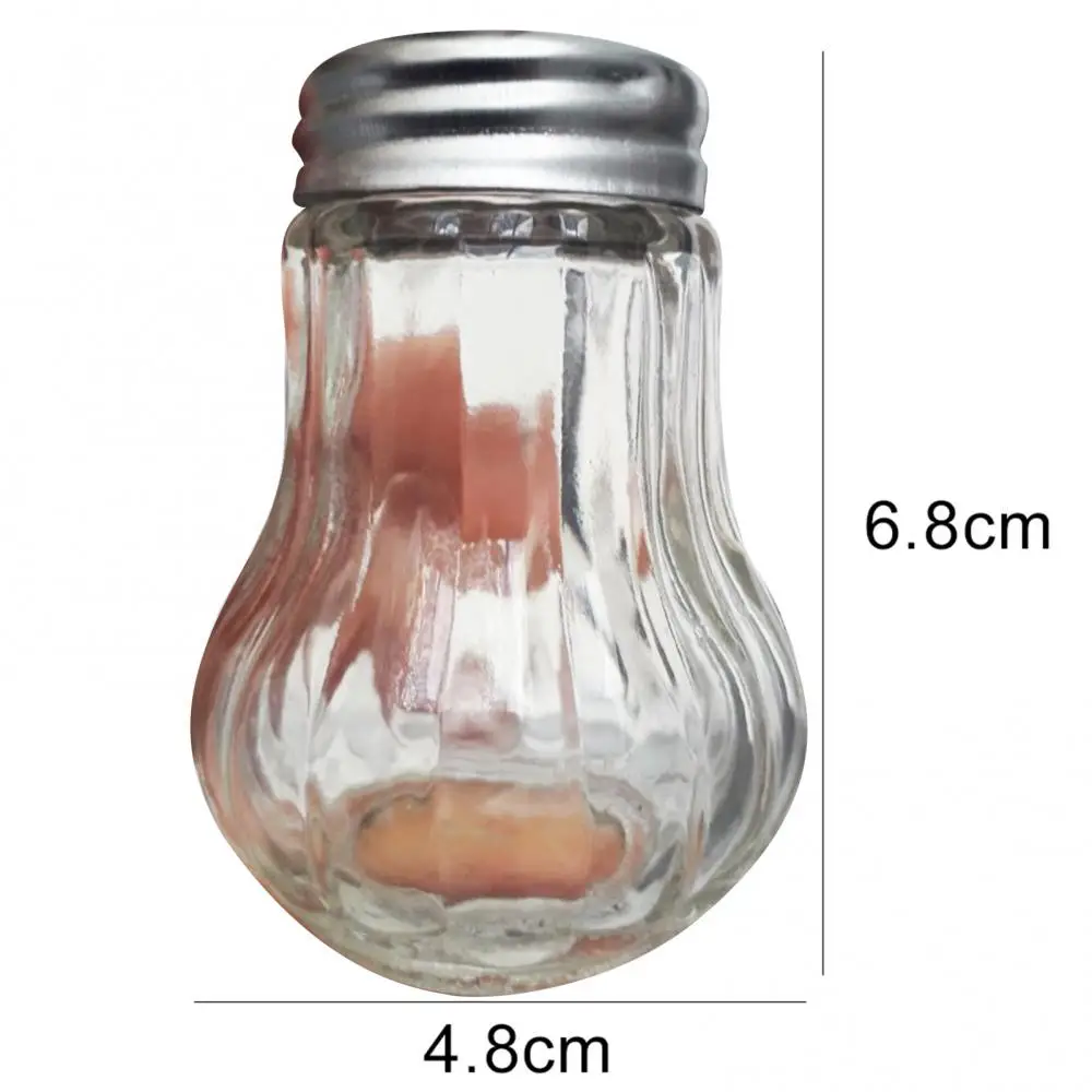 2Pcs Kitchen Spice Salt Pepper Seasoning Shaker Jar BBQ Cooking Glass Bottle
